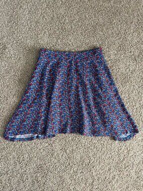 Tommy Hilfiger Blue & Red Ditsy Floral Mini Circle Skirt A-Line Spring Size 4